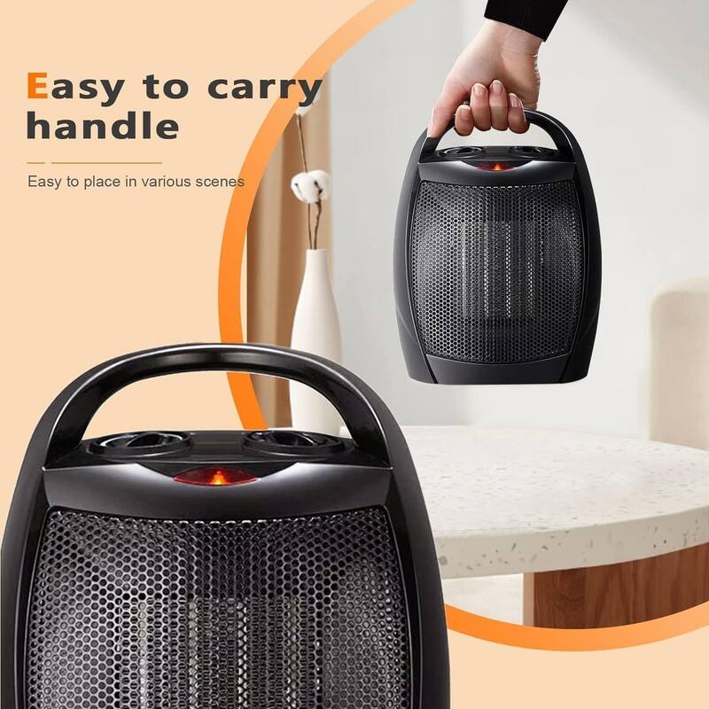 Ceramic Electric Heaters 1500W/750W with 3 Modes Thermostat, Portable Small Mini Heater for Indoor Use