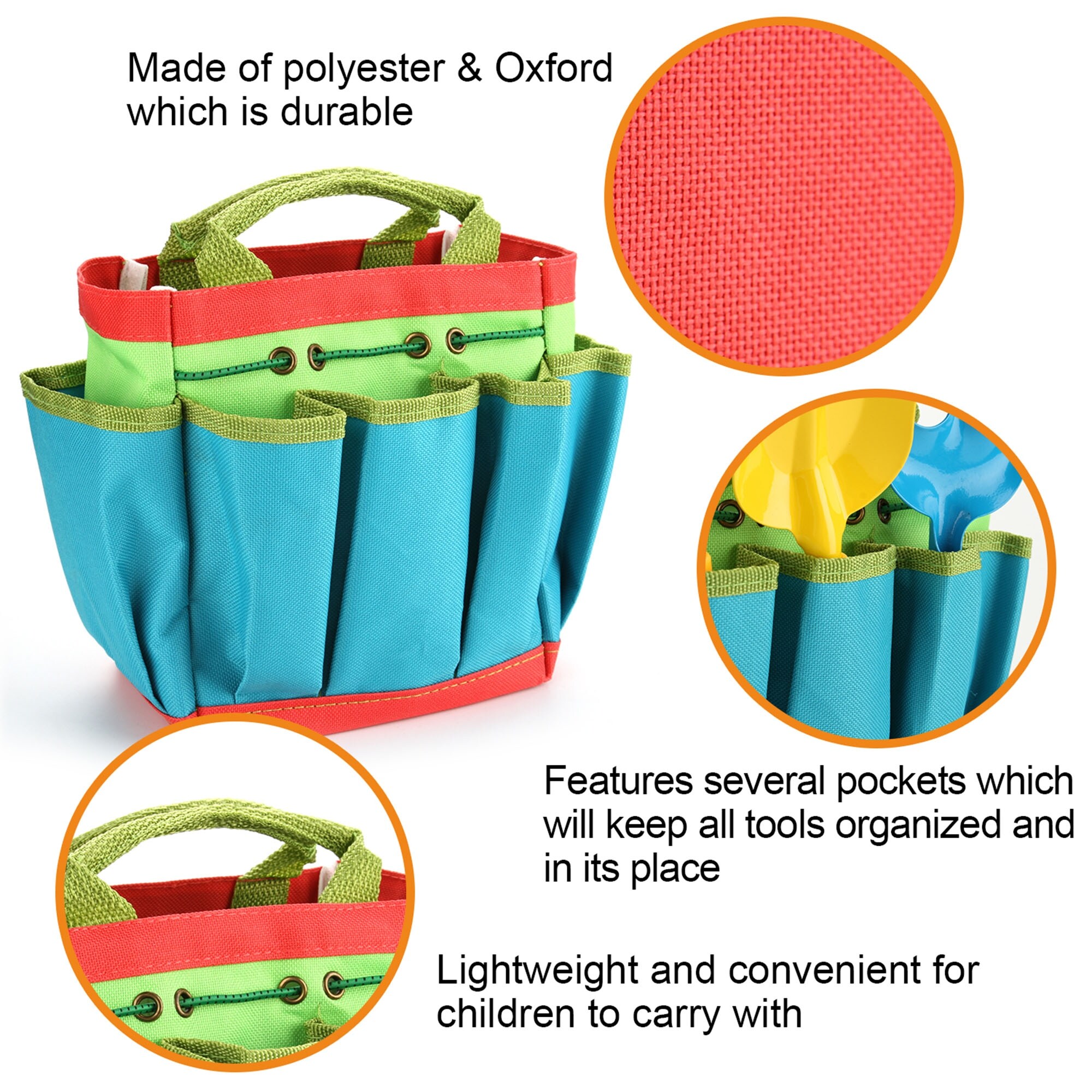 Shop 6pcs Kids Garden Tools Set W Watering Can Shovel Rake Fork Children Gloves Garden Tote Bag Overstock 26889557