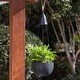 preview thumbnail 1 of 12, 30"H Solar Lighted Plastic Hanging Planter, Black/ White/ Tan by Glitzhome Black