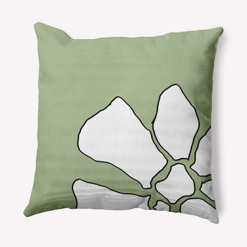 Petal Lines Decorative Throw Pillow - 26" x 26" - Green