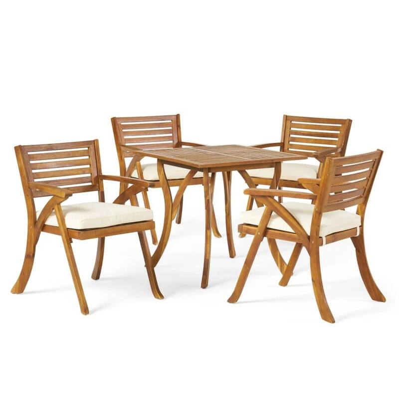 Christopher Knight Home 5-piece Acacia Patio Dining Set with Cushion