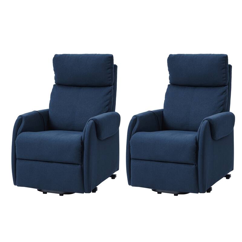Irene Modern Lift Assist Power Recliner with Wired Controller and Side Pocket Set of 2 by HULALA HOME