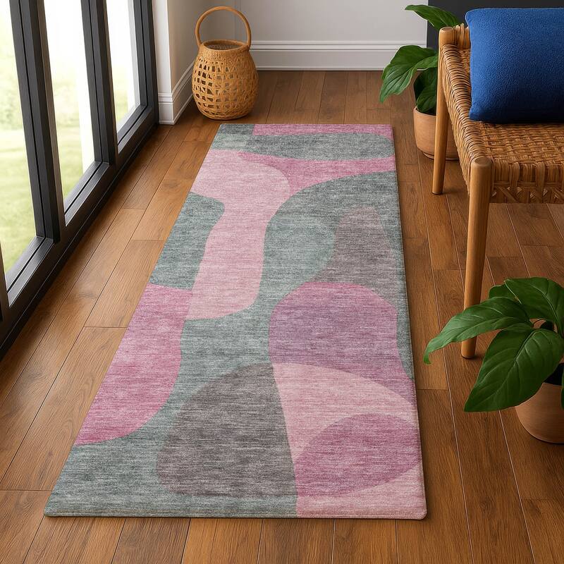 Premium Washable Super Soft Contemporary Siena Mayfield Rug - Blush - 2'3" x 7'6"