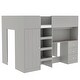 preview thumbnail 9 of 11, Grey Loft Bed with Wardrobe, Desk, Shelves, 3 Drawers, Full Size
