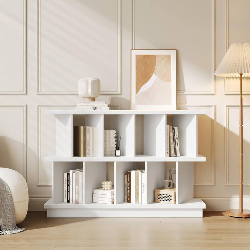 8 Cube Bookcase, Storage Shelf Organizer for Living Room, Bedroom - White