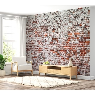 Peel & Stick XXL Wall Mural - Red White Brick Wall - Removable ...