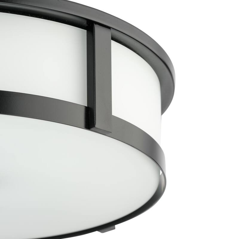 Gilliam Collection Three-Light Matte Black New Traditional Flush Mount - 16.12 in x 16.12 in x 4.37 in