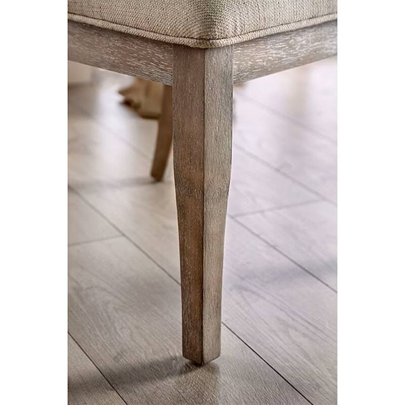 Set of 2 Beige Upholstered Side Chairs - Natural