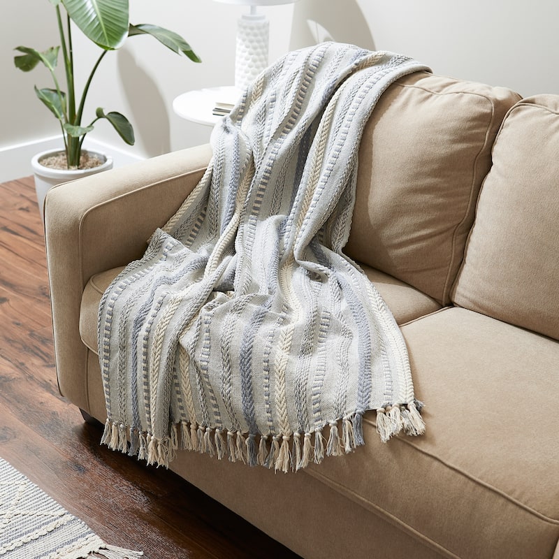DII Braided Stripe Decorative Throw