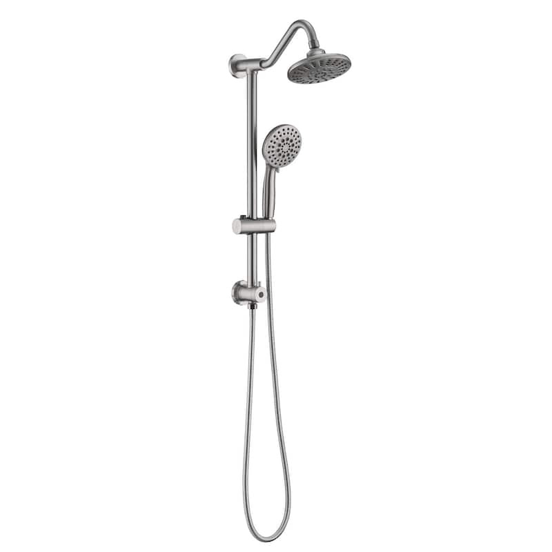 Wall Mounted Shower Faucet With Handheld Shower 6 Inch Rain Shower Head Combo Set Shower System With Slide Bar, NO VALVE