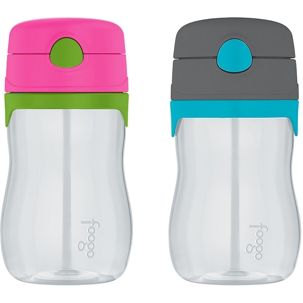 Thermos 11 oz. Kid's Foogo Phases Tritan Flip-Cap Sippy Bottle - clear/charcoal/teal - 11 oz.