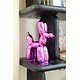 preview thumbnail 4 of 3, 11"H Ceramic Ballon Dog ,Metalic Pink