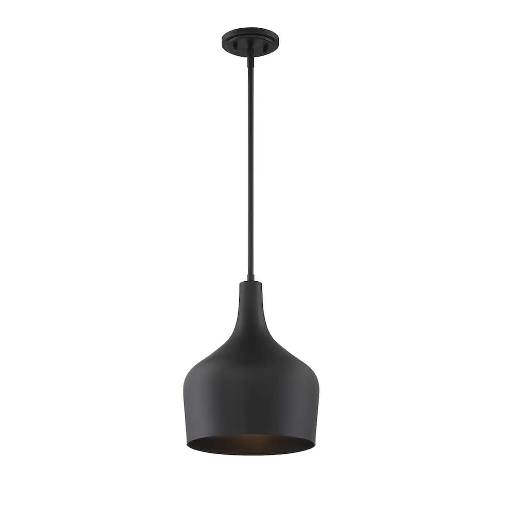 1 Light Matte Black Pendant