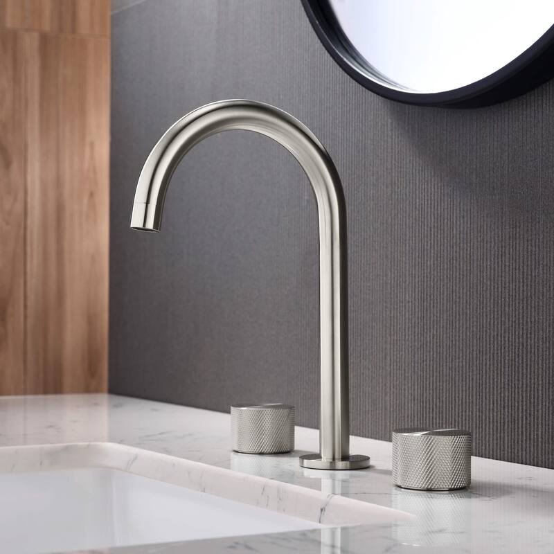 Circular X 8" Bathroom Sink Widespread Faucet with Drain Assembly