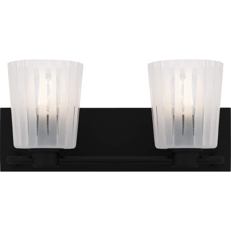 Gray 2-Light Matte Black Bath Light