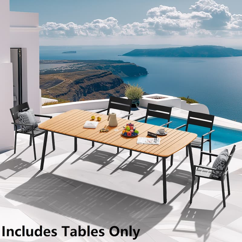 Outdoor Patio Dining Table Rectangular Aluminum Outdoor Table for 6/8/10 Person