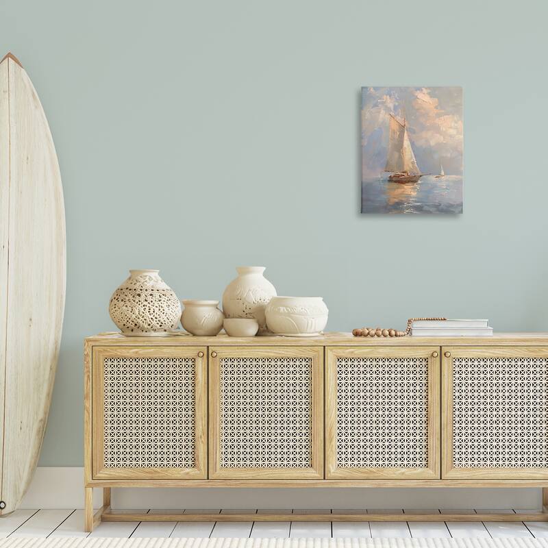 Stupell Maritime Ship on Cloudy Sea Canvas Wall Art Design By Arlington Prints