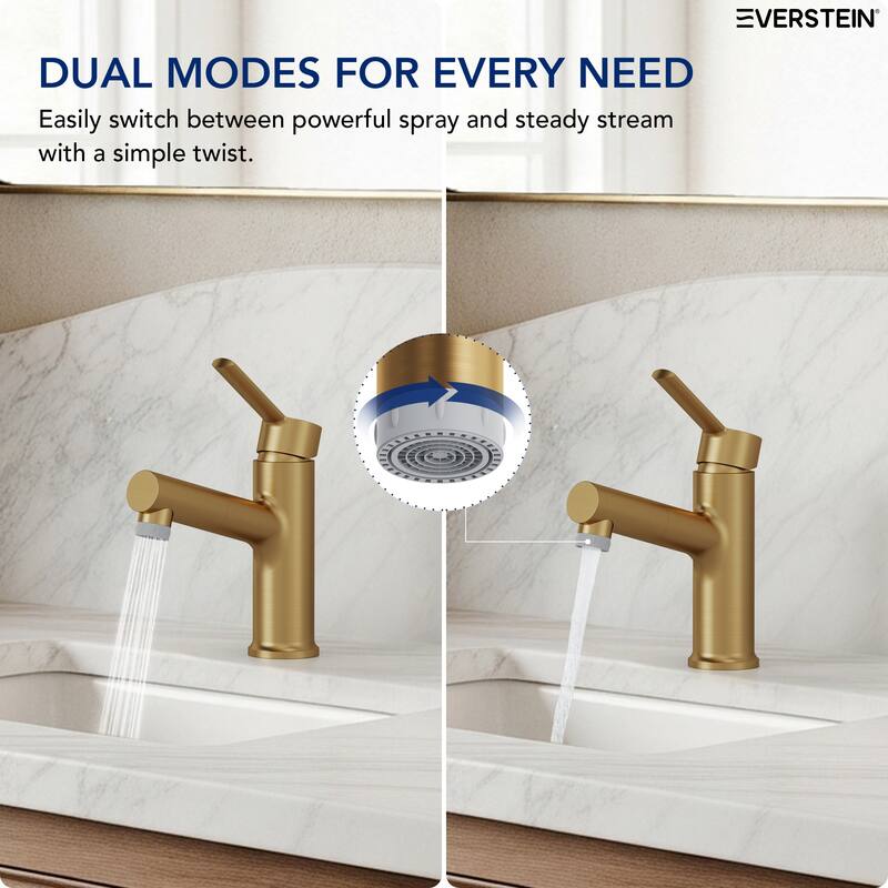 Single Handle Single Hole Bathroom Faucet with Pop‑Up Drain