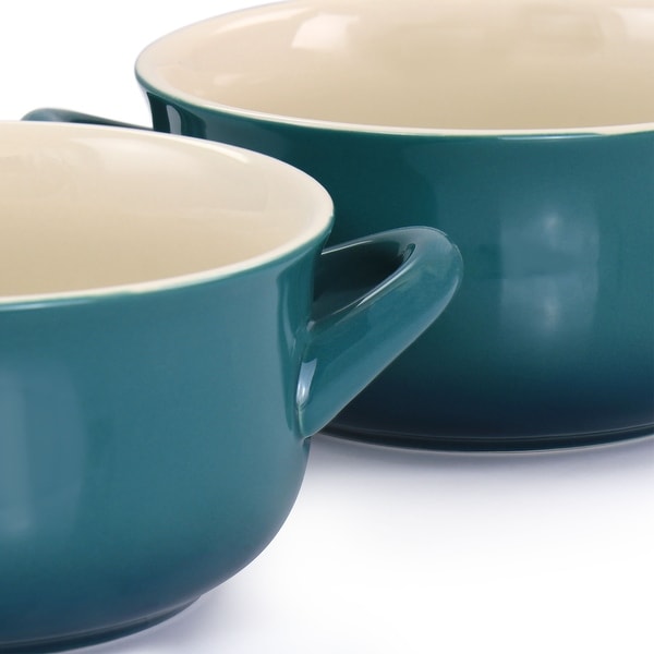 Crock Pot 2 Piece Stoneware 30oz Soup Bowl Set with Handles in