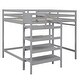 preview thumbnail 7 of 32, Full Size Loft Bed with Built-in Storage Staircase and Hanger, Grey