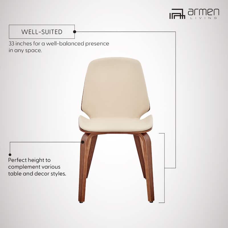 Brinley Walnut or Black Wood Upholstered Dining Chair