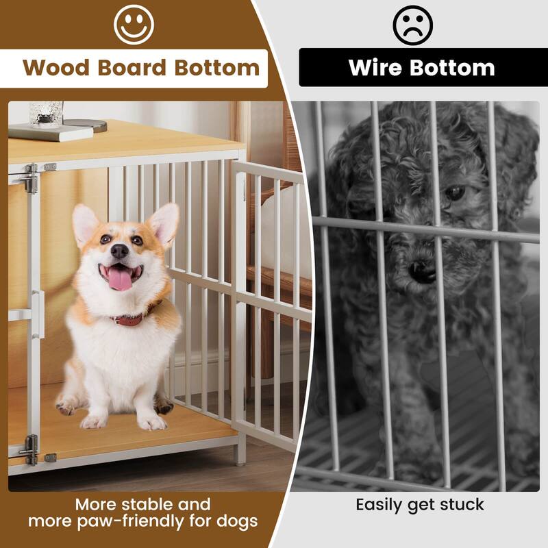 Costway 40” Heavy-duty Dog Crate Furniture with 2 Lockable Doors for - See Details