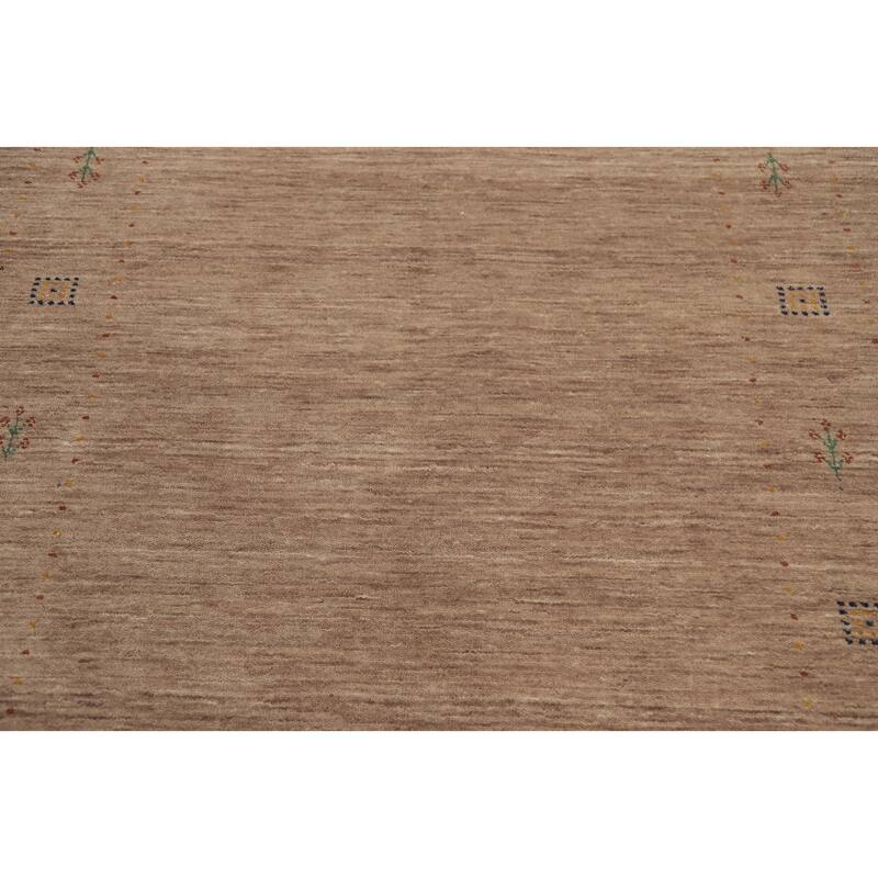 Tribal Gabbeh Oriental Area Rug , Handmade Brown Wool Carpet - 7' 10'' X 5' 0''