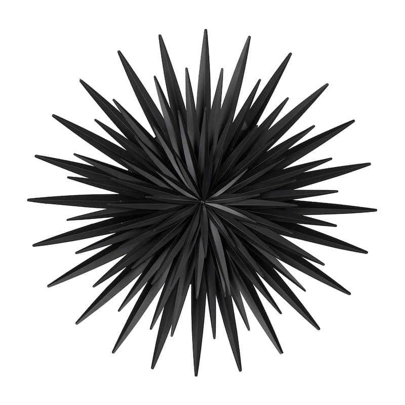 Black Metal Large Layered 3D Sunburst Wall Decor