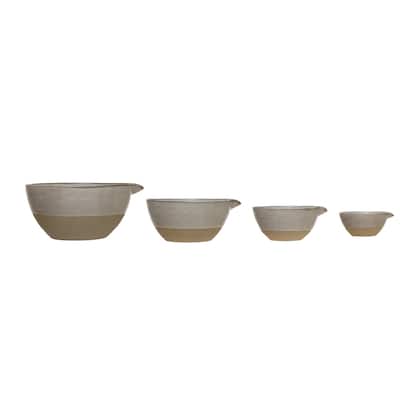 Stoneware White Batter Bowls (Set of 4)