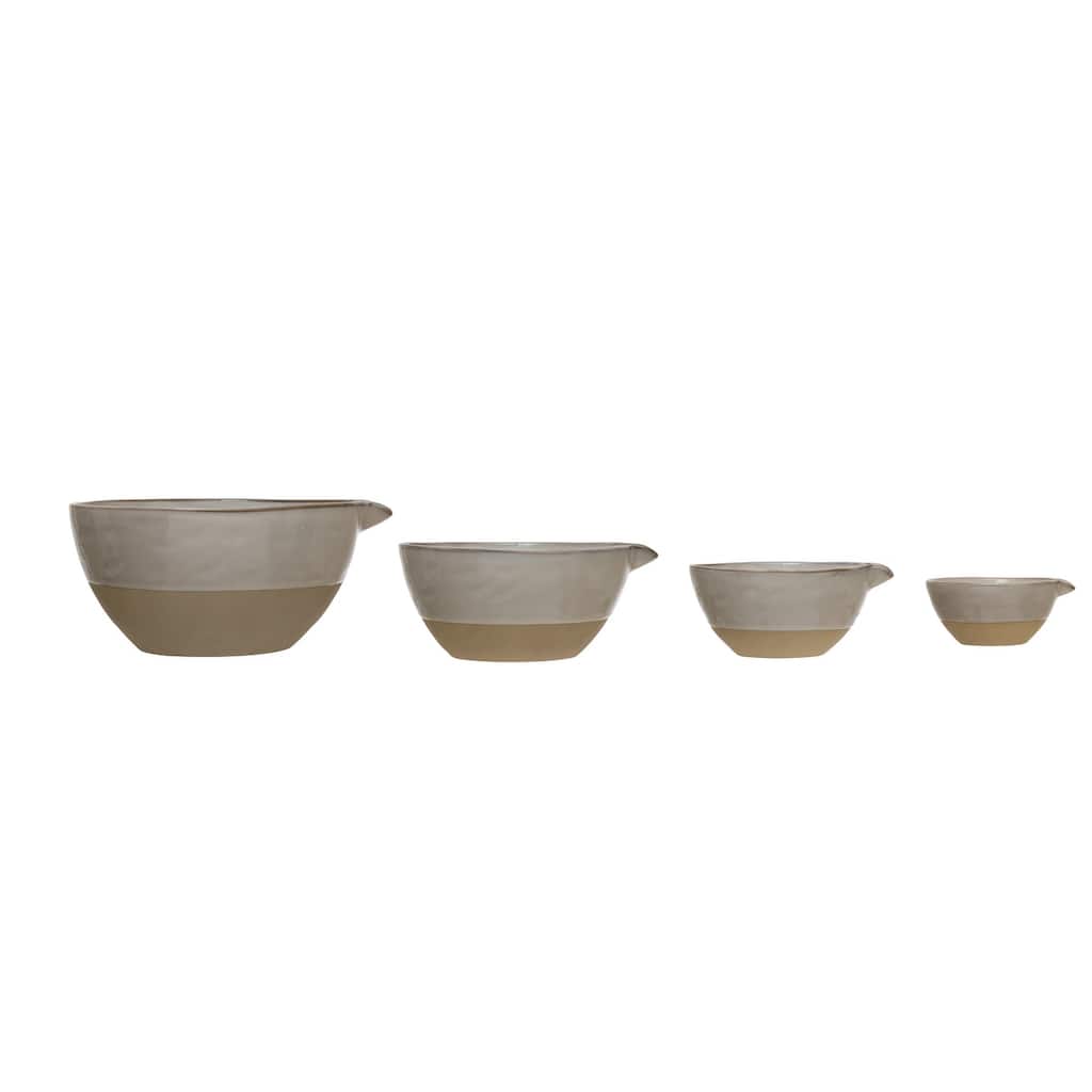 Stoneware White Batter Bowls (Set of 4)