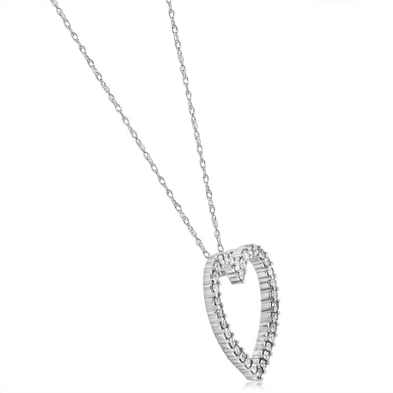 White Gold 1/2ct Diamond Heart Pendant Necklace