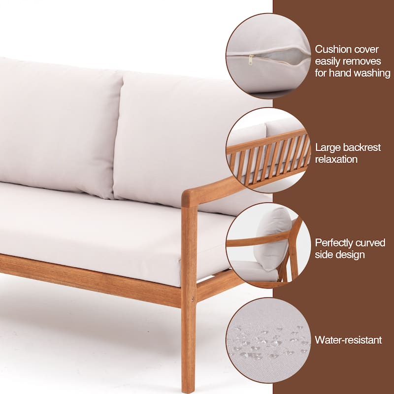 Outdoor 2 piece Loveseat Set With Table