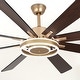 preview thumbnail 72 of 118, 20"/24"/72" Oaks Aura Cotti Low Profile Dimmable Smart Ceiling Fan with Lights 6-Speed Flush Mount Modern Remote Downrod - 72inch-Gold