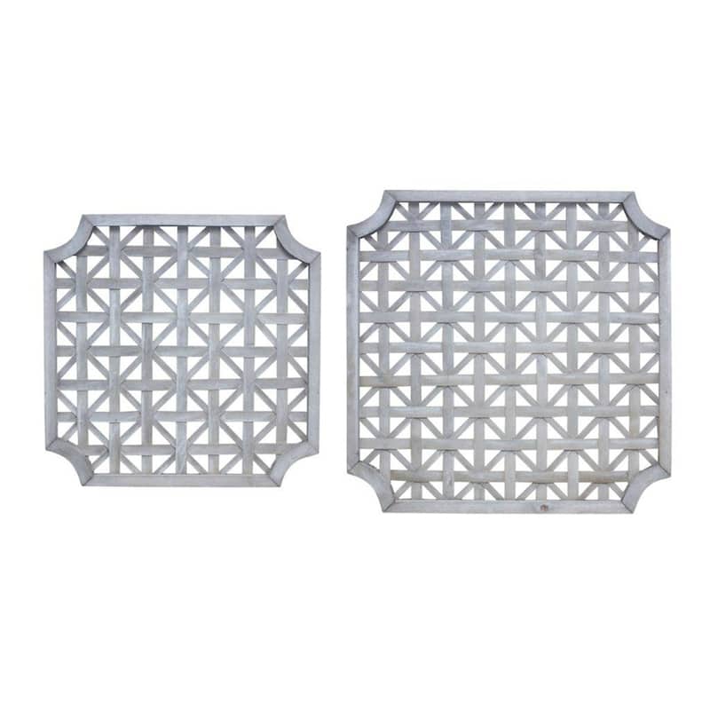 Woven Wooden Square Wall Hangings - 33.25" - Set of 2