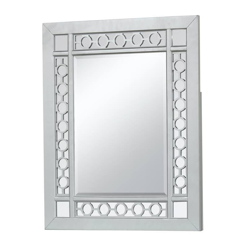 Geneva 43 in. W x 44 in. H Rectangle Framed Silver Champagne Server Mirror