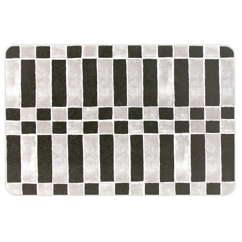 FloorPops Checker Black Stone Quick Drying Mat