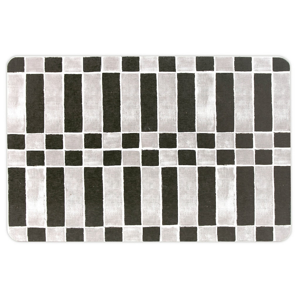 FloorPops Checker Black Stone Quick Drying Mat