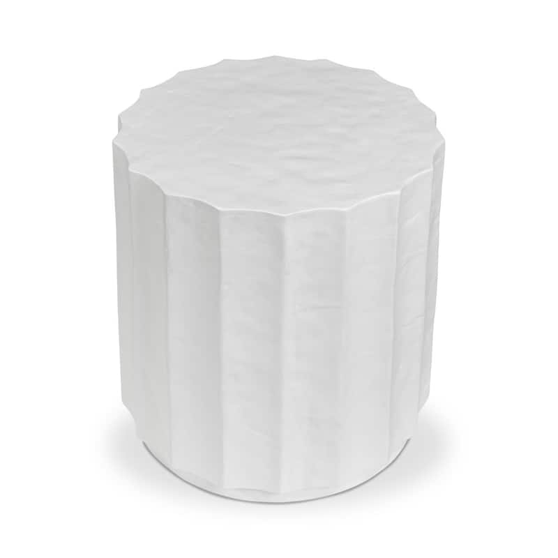 Poly & Bark Kavala Hand-Crafted Fluted Textured Cement Side Table