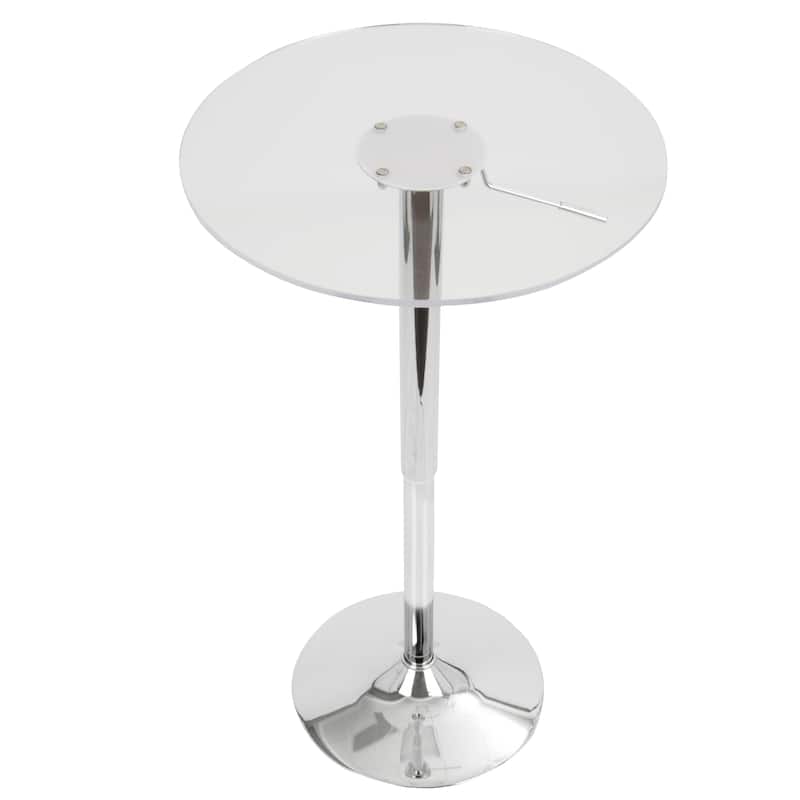 LumiSource 23-inch Clear Acrylic Adjustable Bar Table