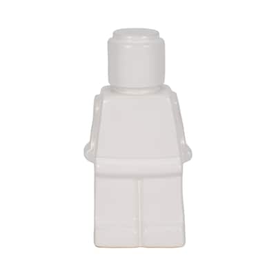 Stoneware Ceramic Figurine Block Style Character Modern Accent - 6" x 4" x 12"