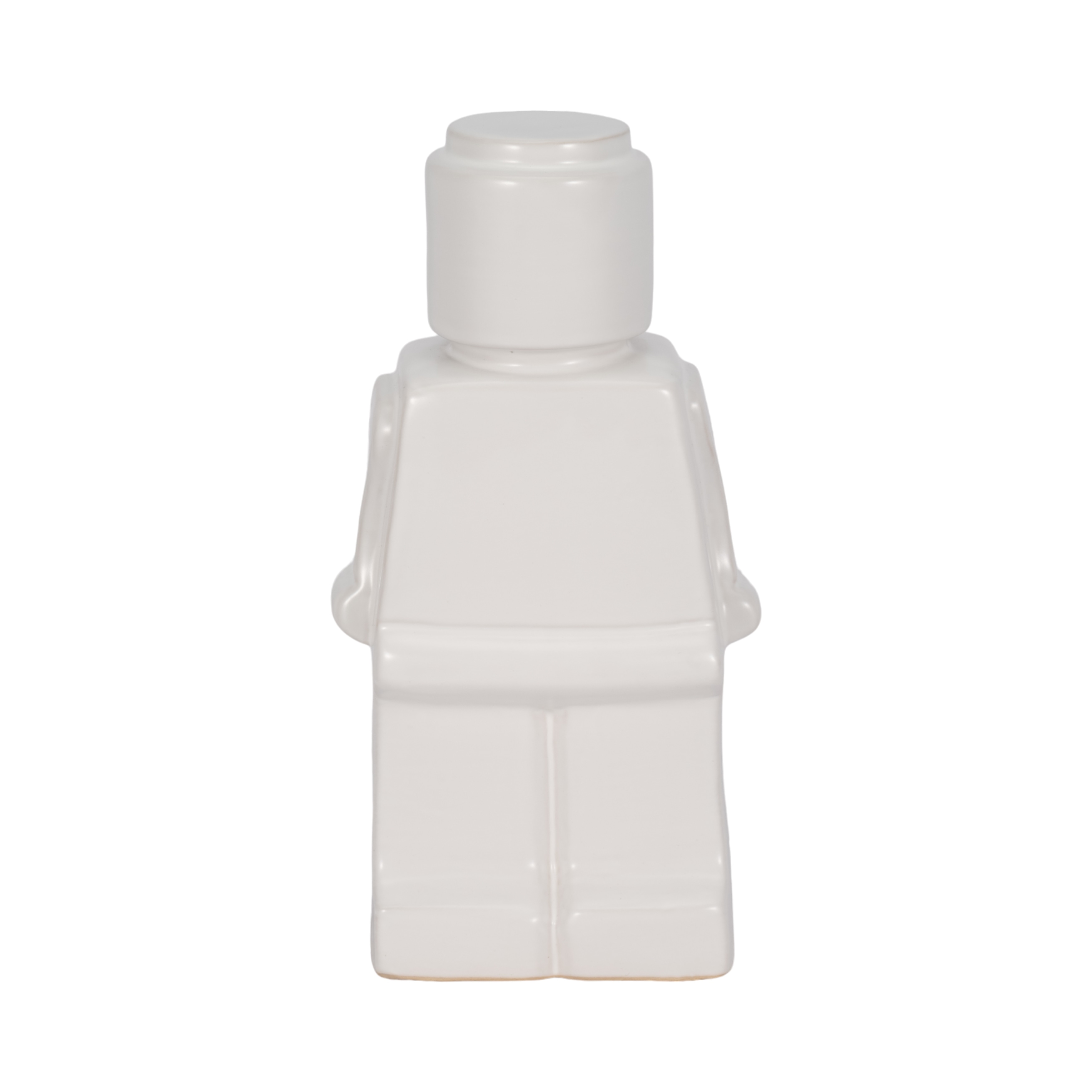 Ceramic Modern Block Character Figurine - Black, 12 in. - 6" x 4" x 12"