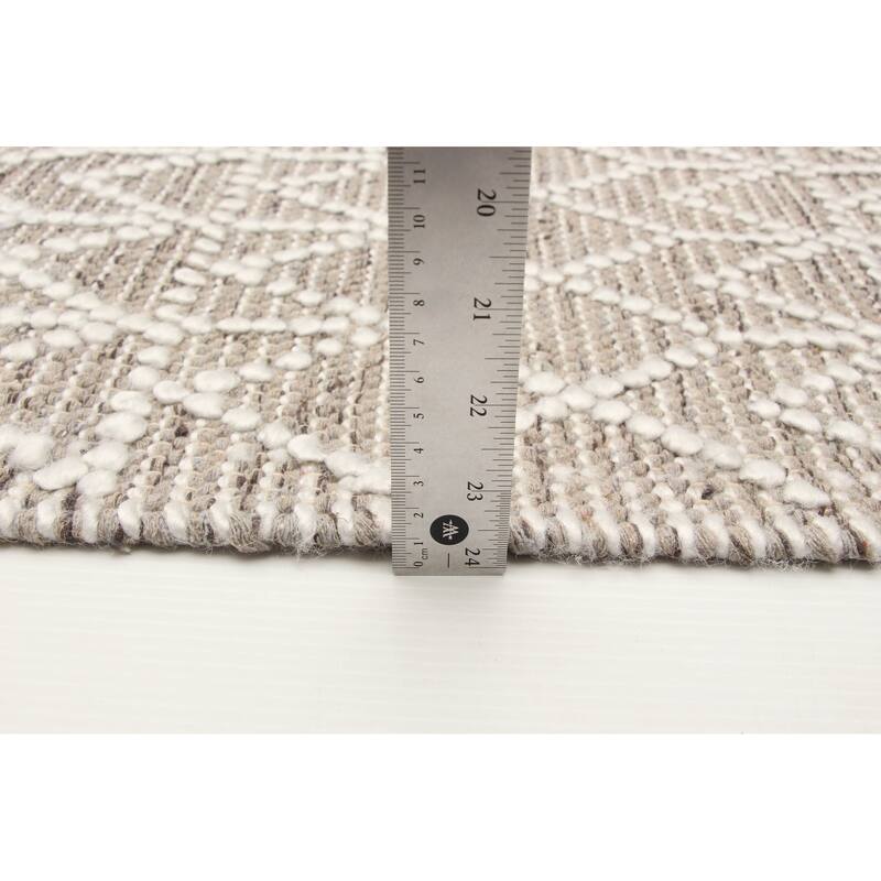 ECARPETGALLERY Braid weave Sienna Taupe Wool Rug - 4'11 x 7'10