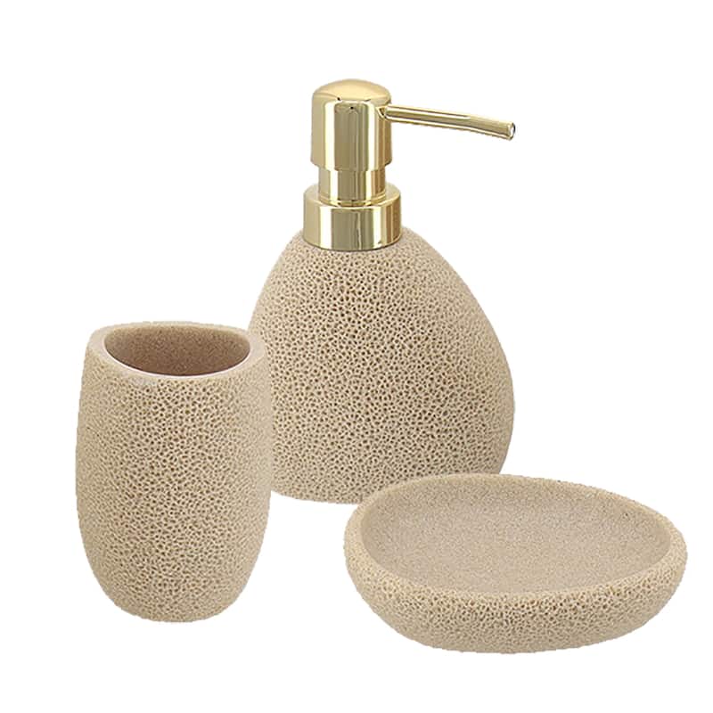 Stylish Sea Sponge Inspired Bathroom Accessory Set - Full Set 3 Pieces