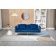 preview thumbnail 21 of 115, Velvet Loveseat Sofa Bed with 2 Pillows, Mid Century 2-Seat Couches Convertible Sofa Bed for Living Room, Bedroom,Office Navy