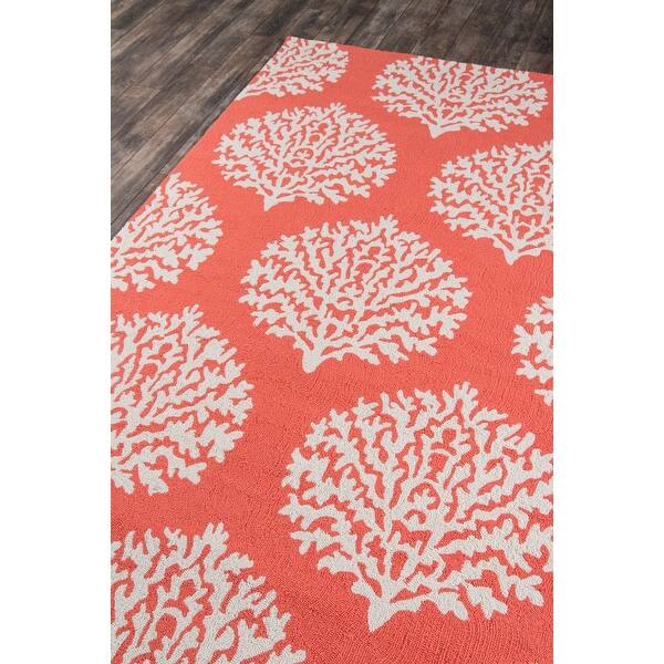 Shop Momeni Veranda Aqua Coral Reef Indoor Outdoor Rug 8 X 10