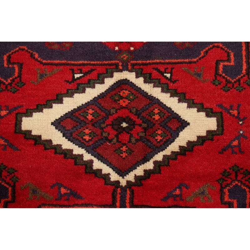 Tribal Traditional Hamedan Persian Area Rug Wool Hand-knotted Carpet - 3'4" x 4'7"
