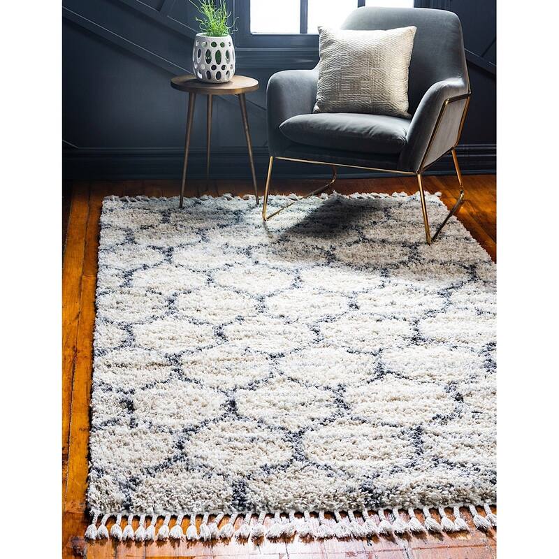 Shag Brico Collection Area Rug - 4'x6' - Beige