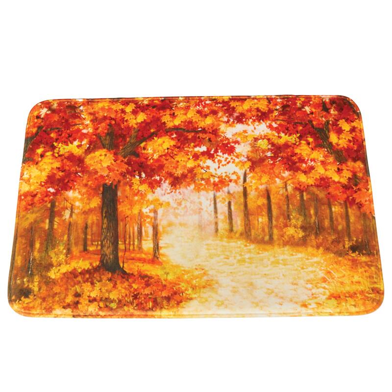 Beautiful Autumn Forest Scene Cushioned Bath Mat