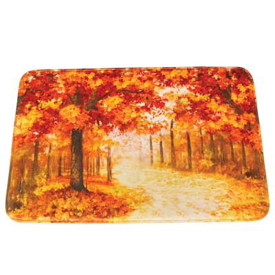 Beautiful Autumn Forest Scene Cushioned Bath Mat