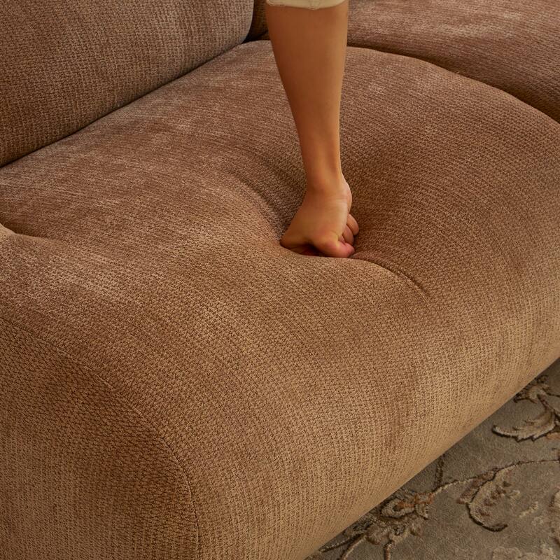 Chenille Loveseat, Memory Foam 2-Seater Couch Upholstered Deep Seat Sofa